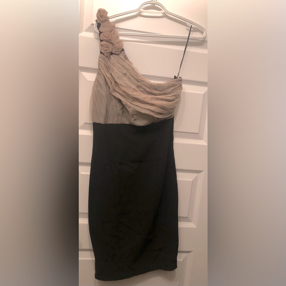 Zara one shoulder chiffon dress, size M